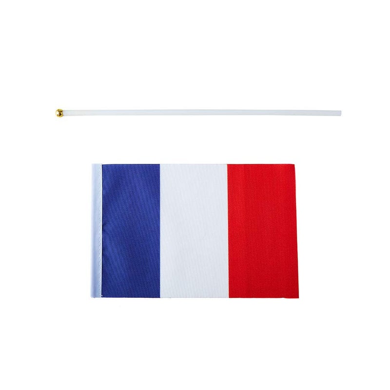 mflagperft France Flag French Flag, Small Mini Handheld France Flags on Stick, Ideal for Party Parades Sports Events Patriotic Festival Decorations - Image 4